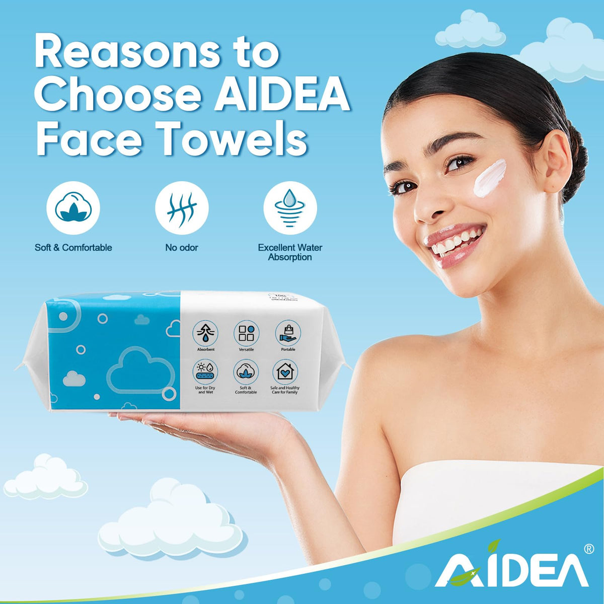 Serviette AIDEA utilisée pour le nettoyage des mains