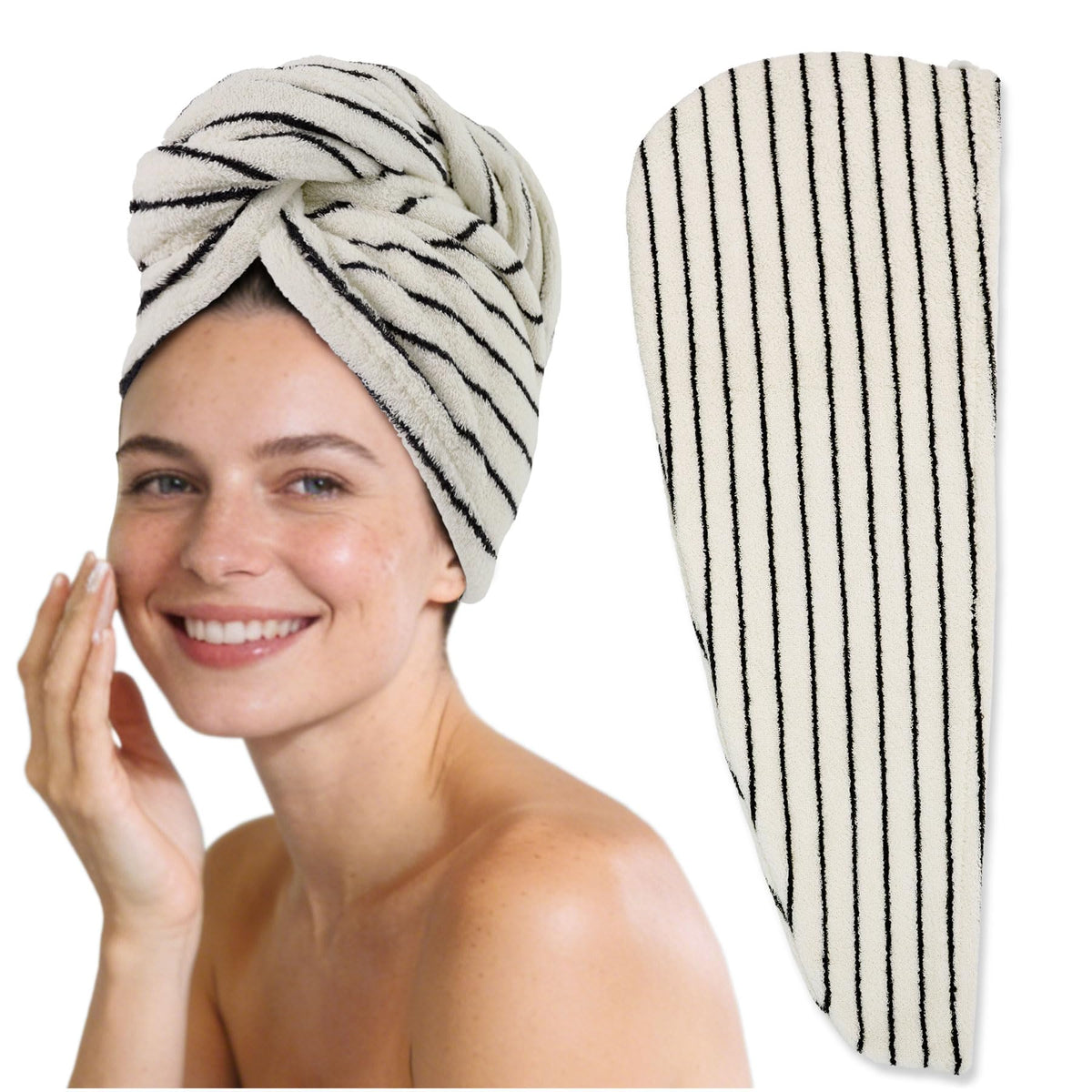 Serviette capillaire Jacquotha décorant une salle de bain moderne