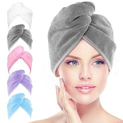 Serviette de cheveux AIDEA en microfibre, couleur blanche, vue de face