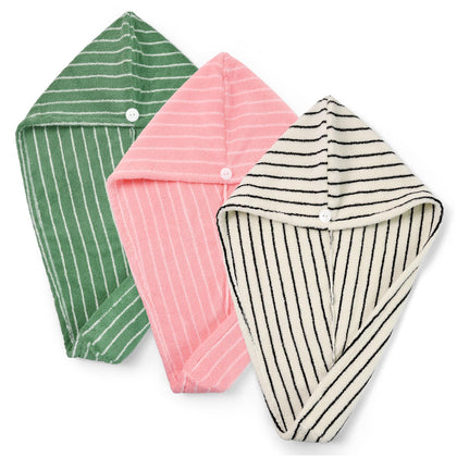 Serviette en coton Jacquotha noire pour cheveux, vue avant