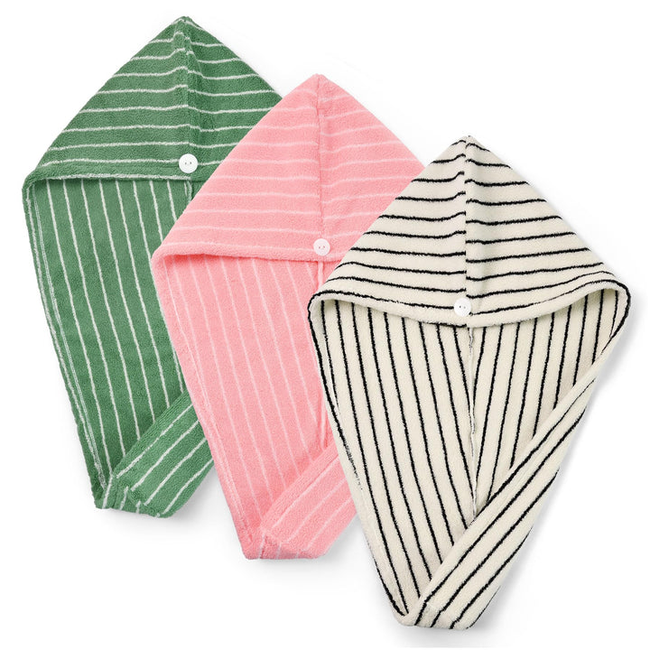 Serviette en coton Jacquotha noire pour cheveux, vue avant
