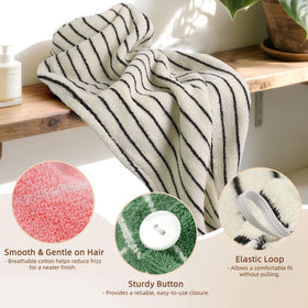 Serviette en coton Jacquotha rose pour cheveux, vue avant