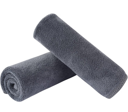 Serviette en microfibre SINLAND grise 12x12 pouces vue de face