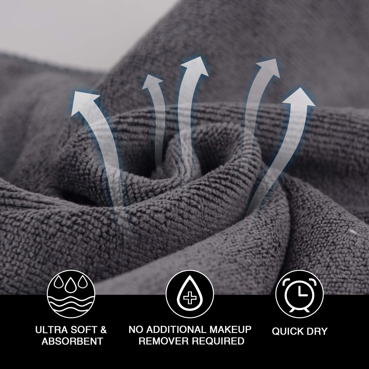 Serviette en microfibre SINLAND pliée sur un plan de travail