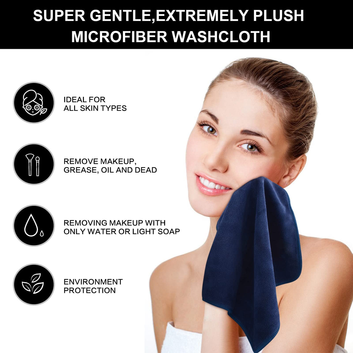 Serviette en microfibre SINLAND pliée sur une surface