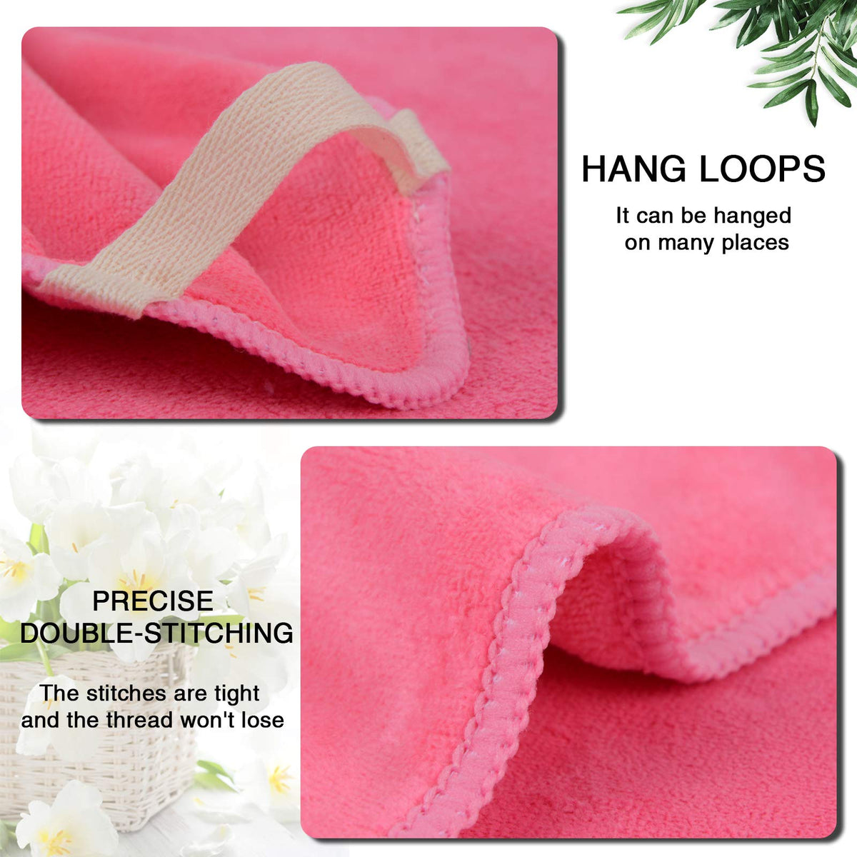 Serviette en microfibre SINLAND vue arrière, texture douce