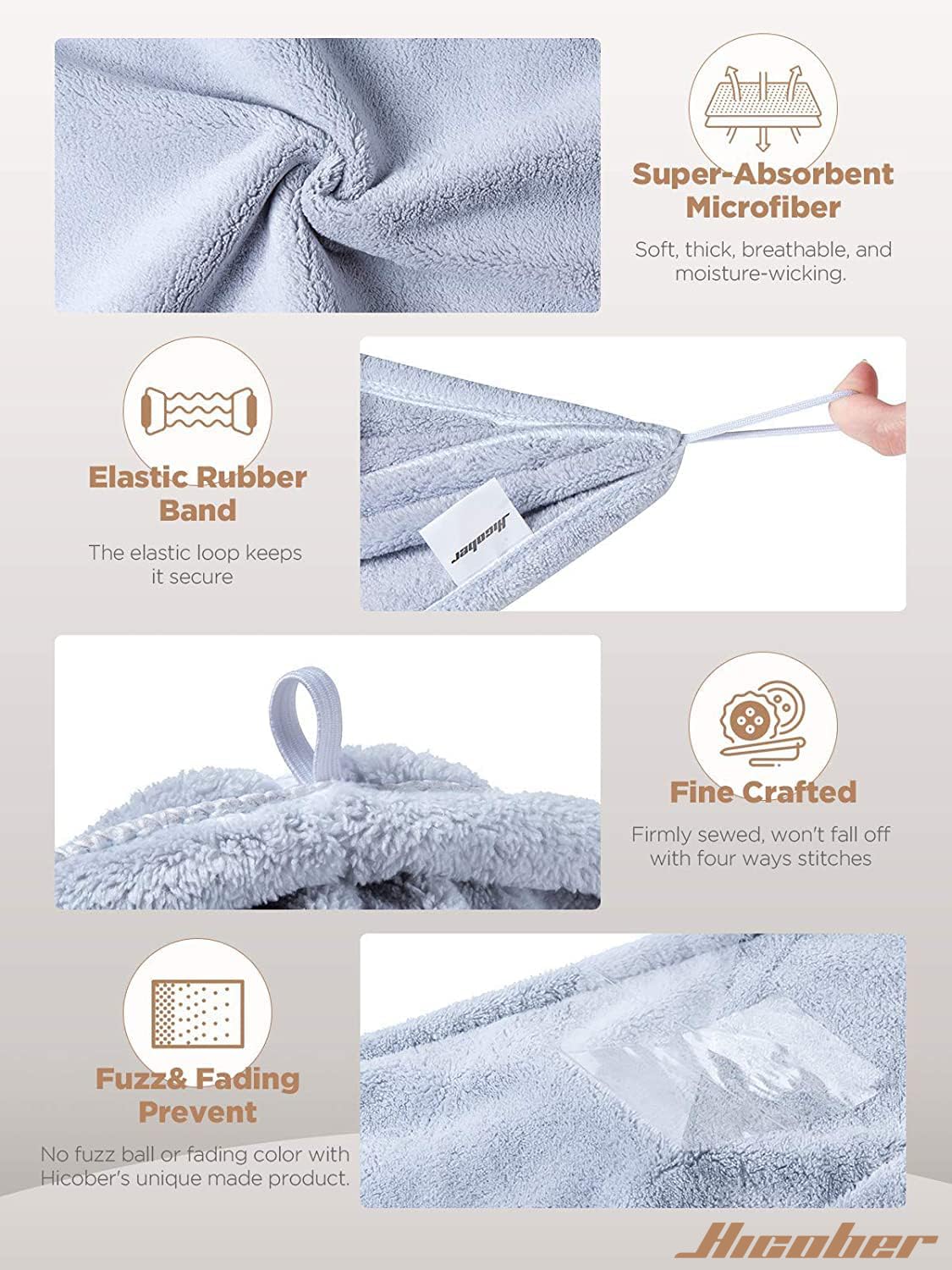 Serviette Hicober en microfibre en usage pendant le maquillage