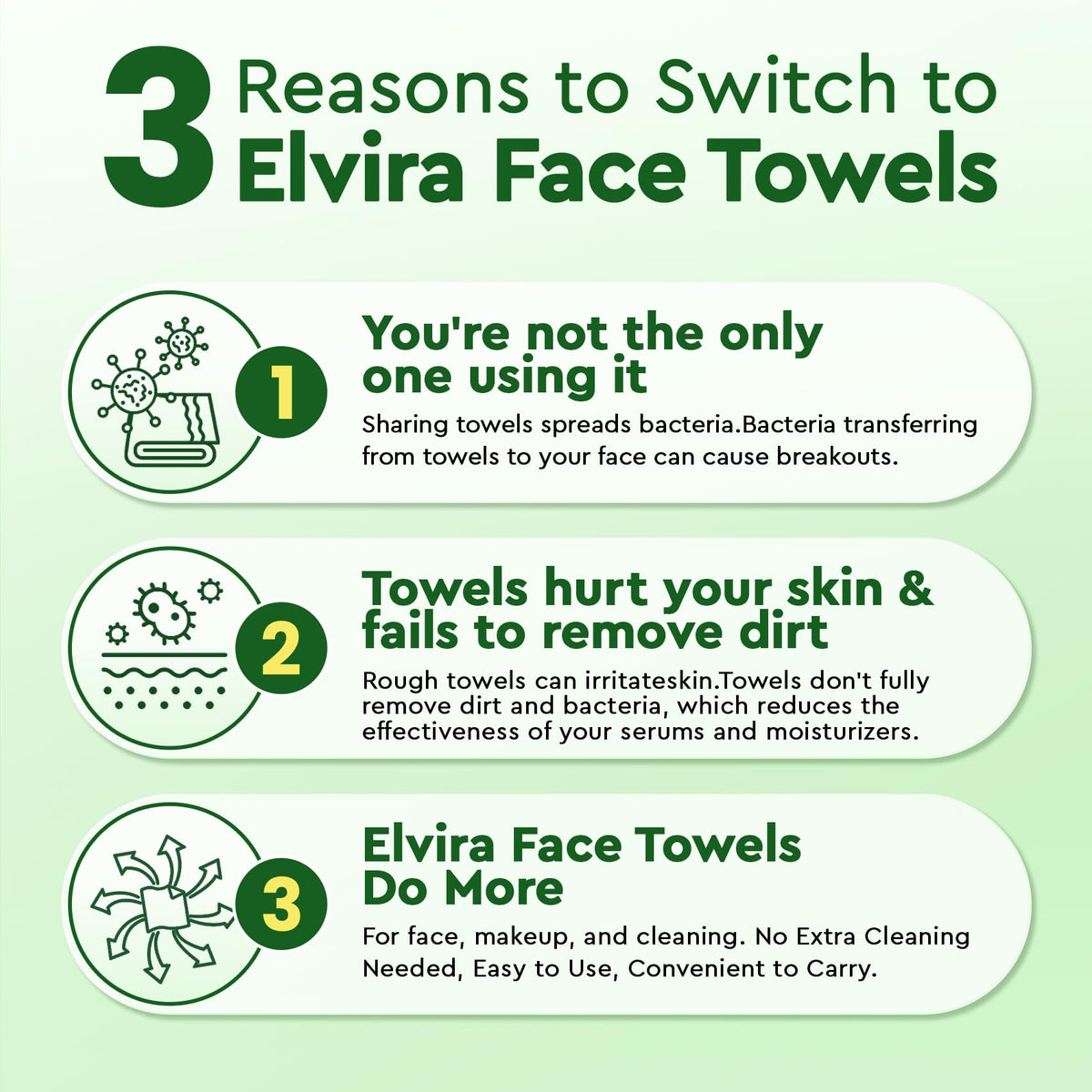 Serviette jetable Elvira en utilisation pour démaquillage