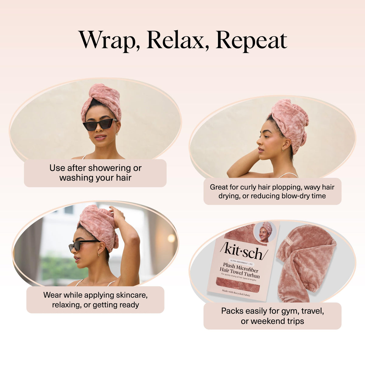Serviette Kitsch XL en utilisation après la douche