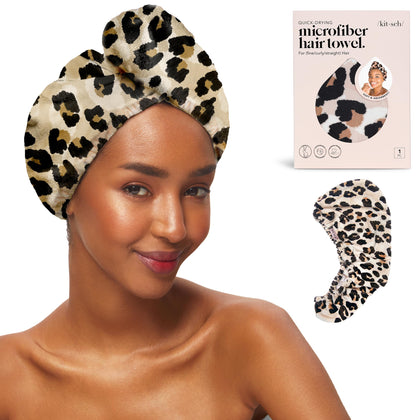 Serviette microfibre Kitsch cheveux léopard vue de face