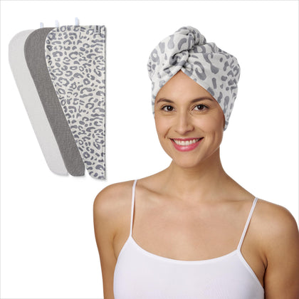 Serviette microfibre Turbie Twist 3-Pack modèle Léopard des Neiges vue de face