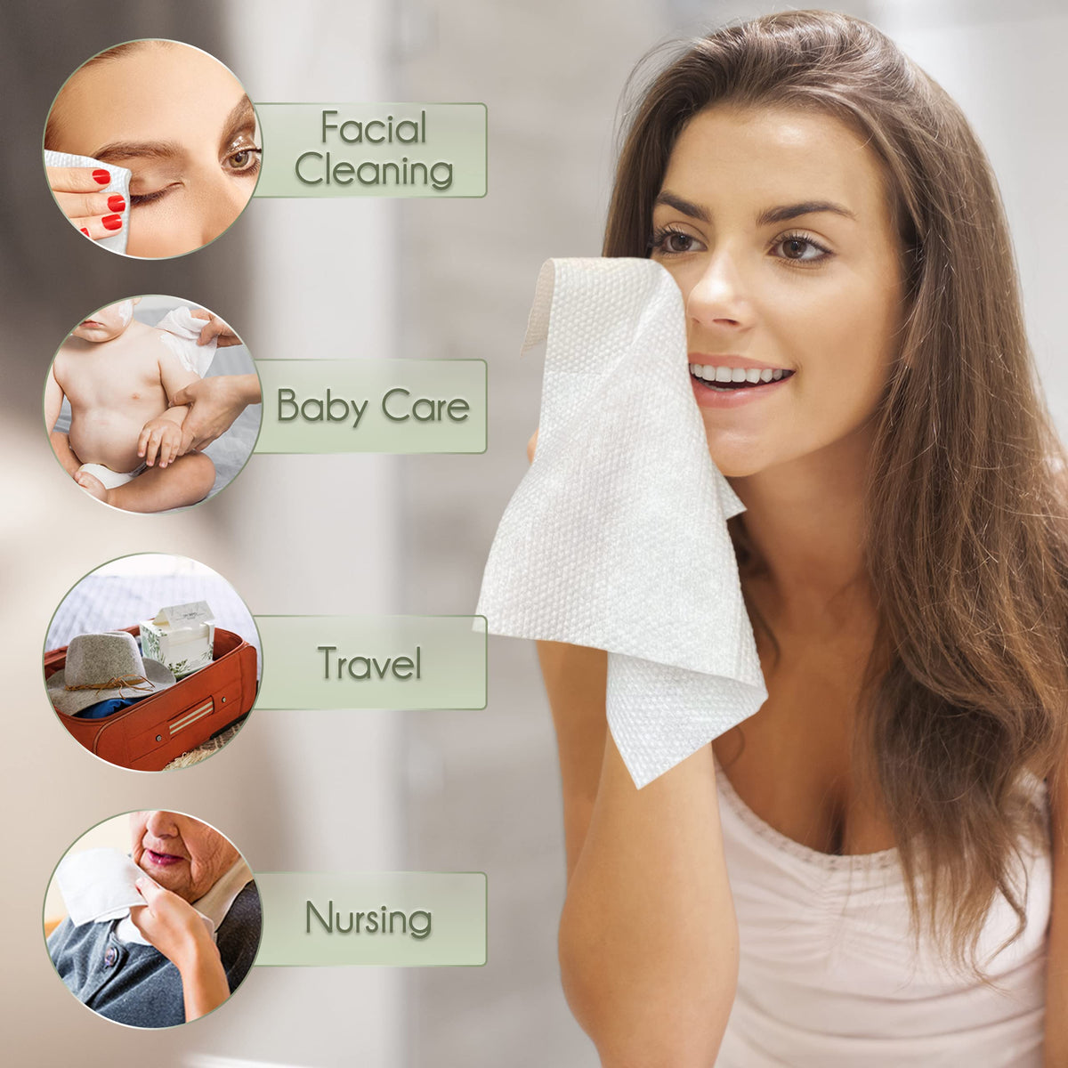 Serviette WOWOTEX utilisée pour le nettoyage du visage