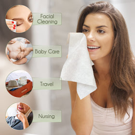 Serviette WOWOTEX utilisée pour le nettoyage du visage