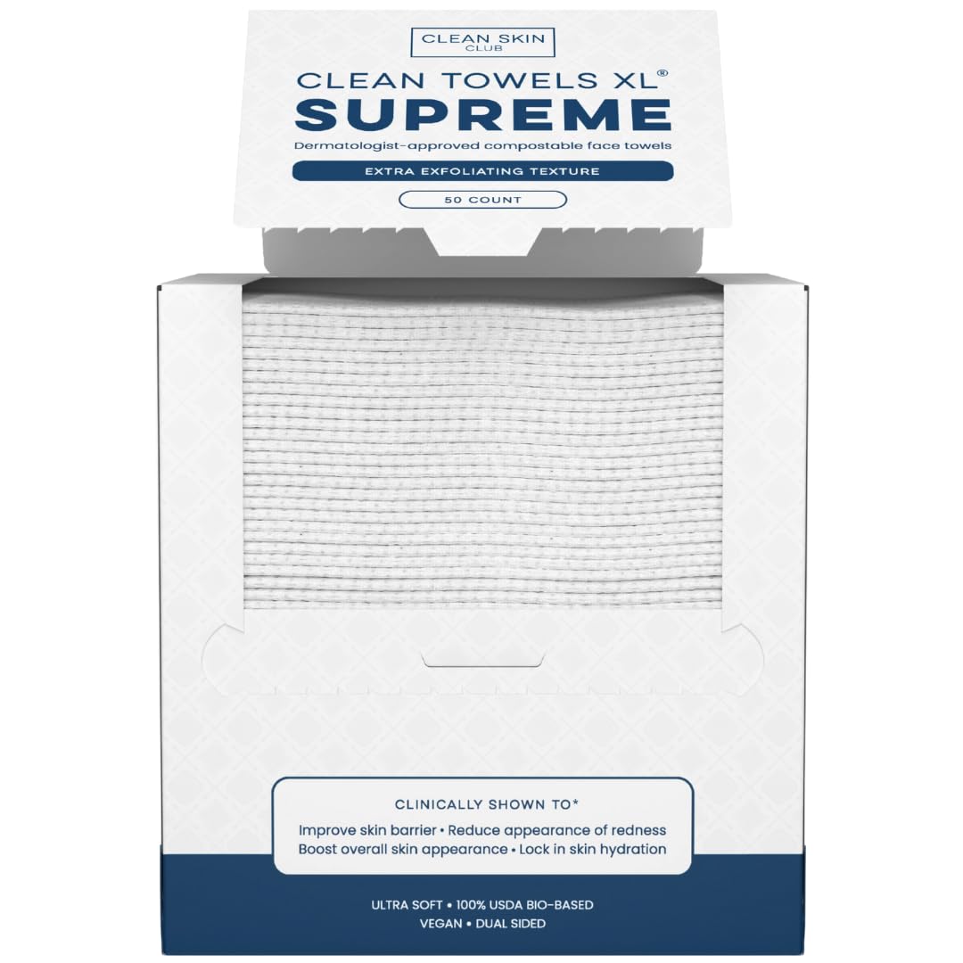 Serviettes Clean Towels XL Clean Skin Club, paquet de 50 unités