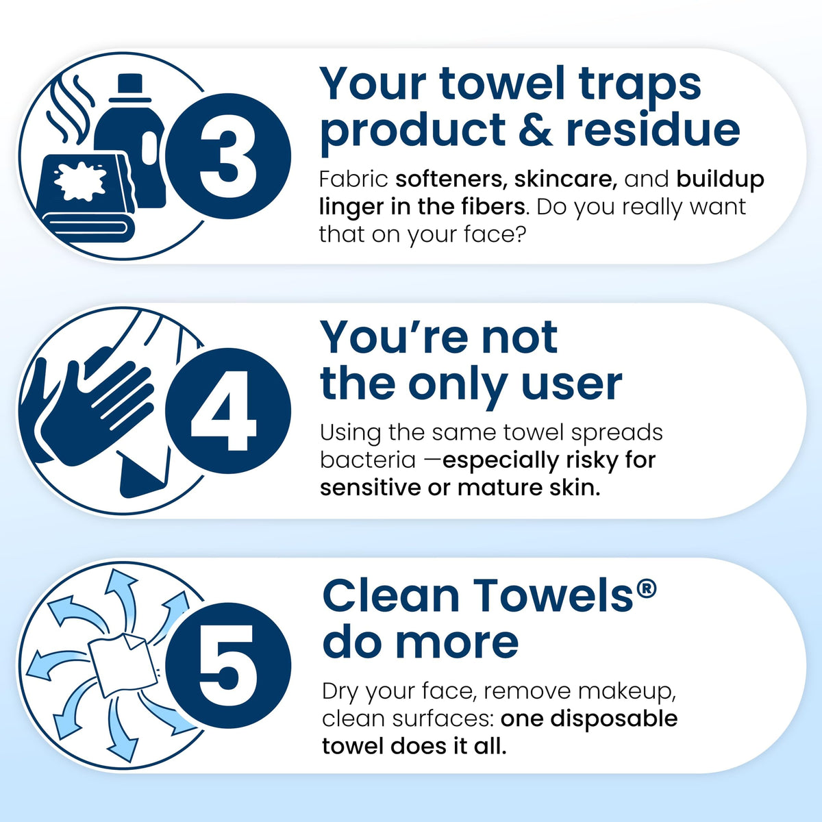 Serviettes Clean Towels XL sur une surface propre