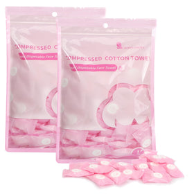 Serviettes comprimées Classycoo en coton rose, paquet de 200 pièces