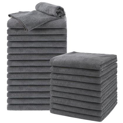 Serviettes de salon UNIMADE grises en microfibre, ensemble de 24 pièces