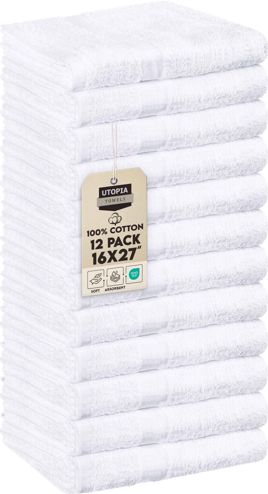 Serviettes de salon Utopia blanches pack de 12 avant