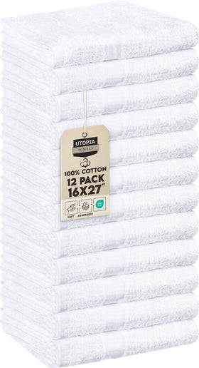 Serviettes de salon Utopia blanches pack de 12 avant