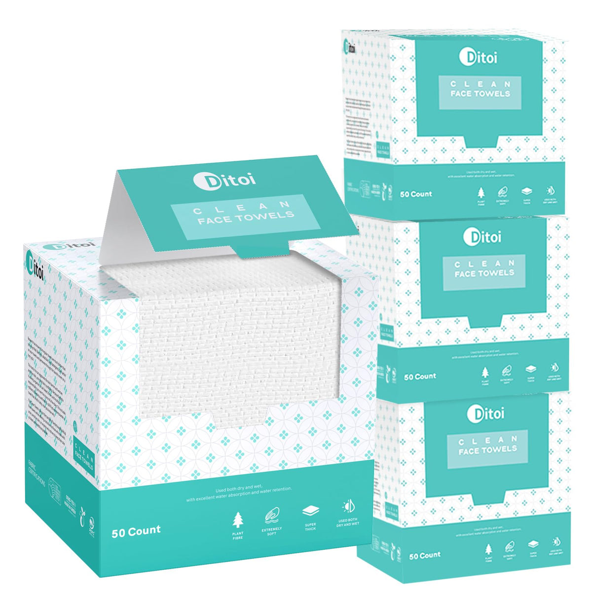 Serviettes de visage Ditoi XXL 10" x 12" en paquet