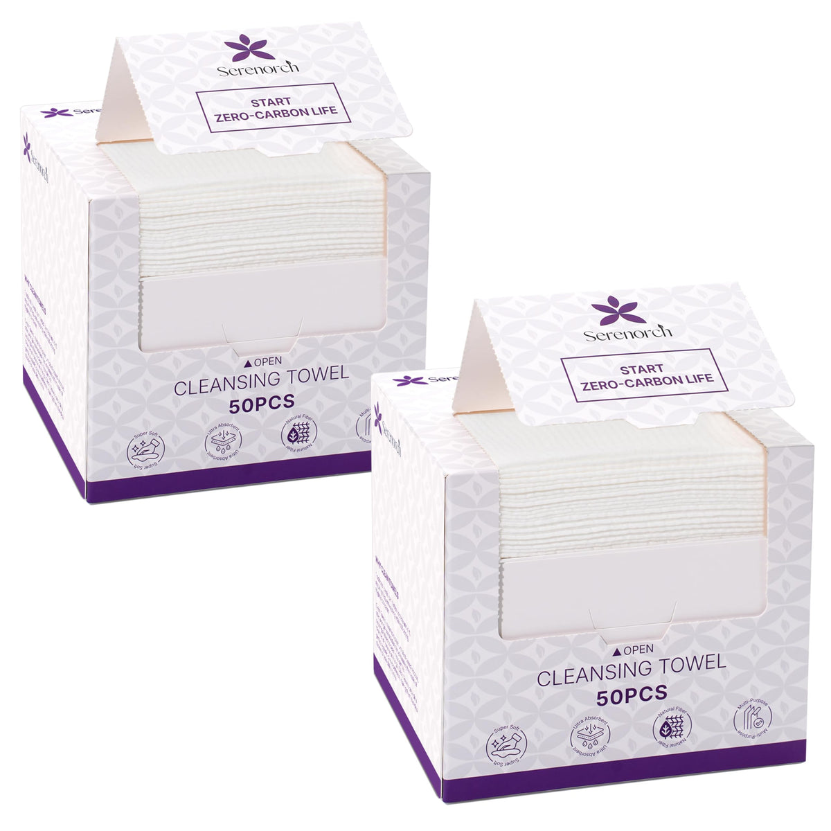 Serviettes de visage jetables XL Serenorch paquet avant