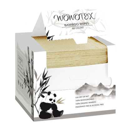 Serviettes en bambou WOWOTEX 60 pièces en boîte