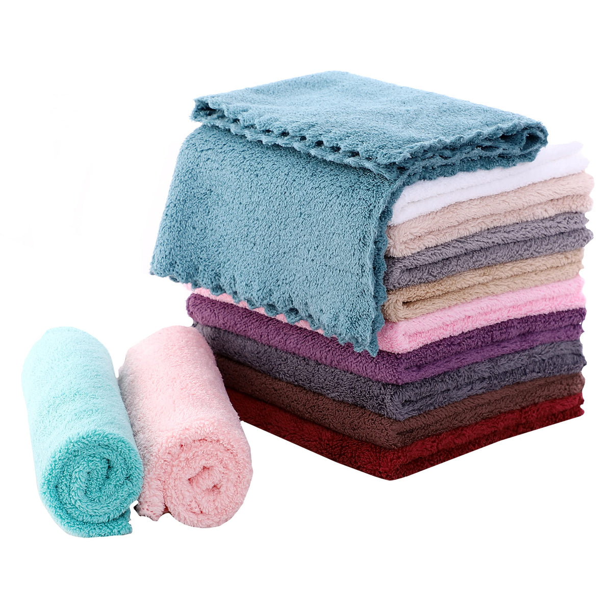 Serviettes en microfibre MOONQUEEN multicolores, pack de 12