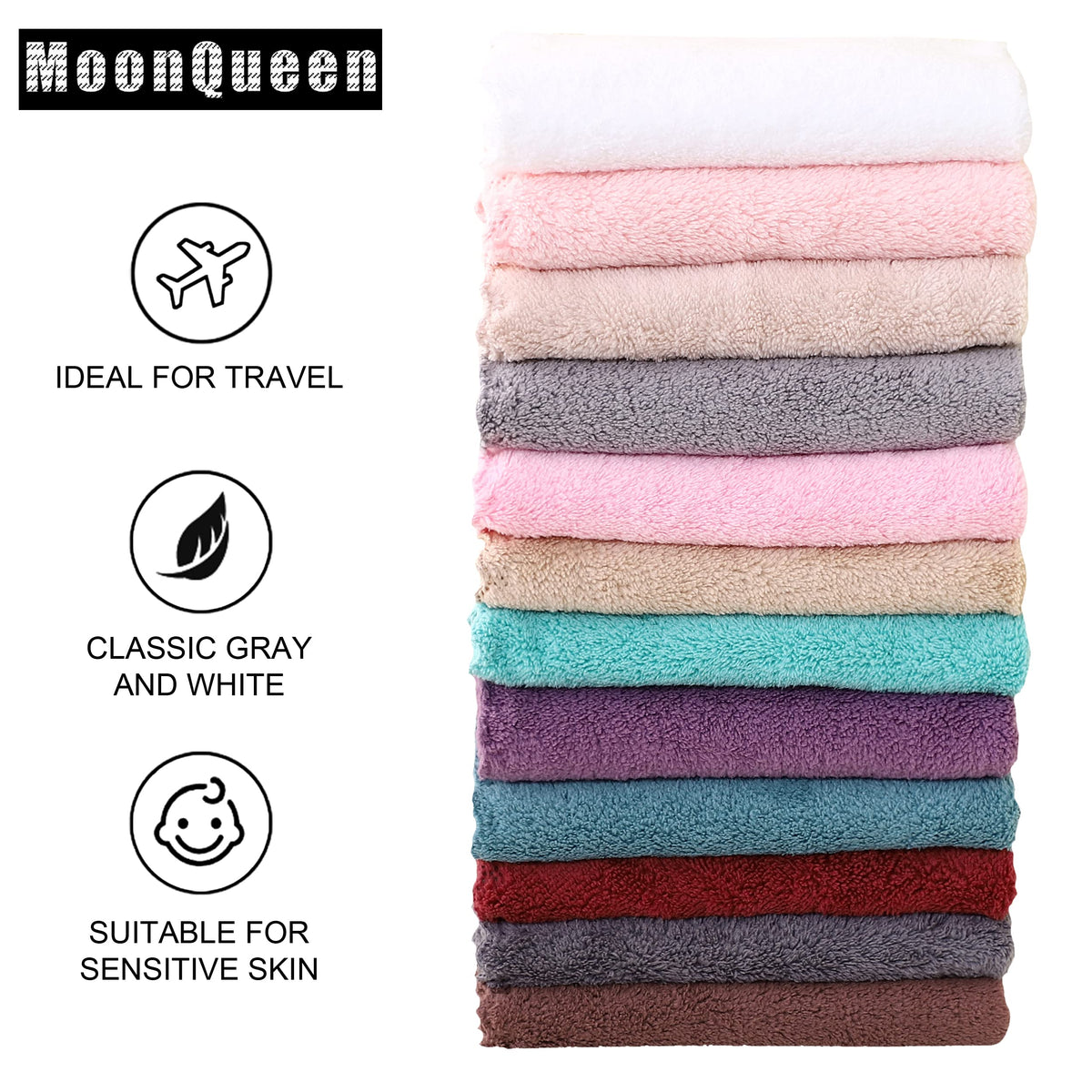 Serviettes en microfibre MOONQUEEN, parfaites pour le démaquillage
