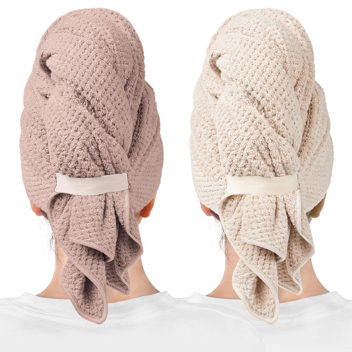 Serviettes en microfibre ROLSHOL grises et roses, vue avant