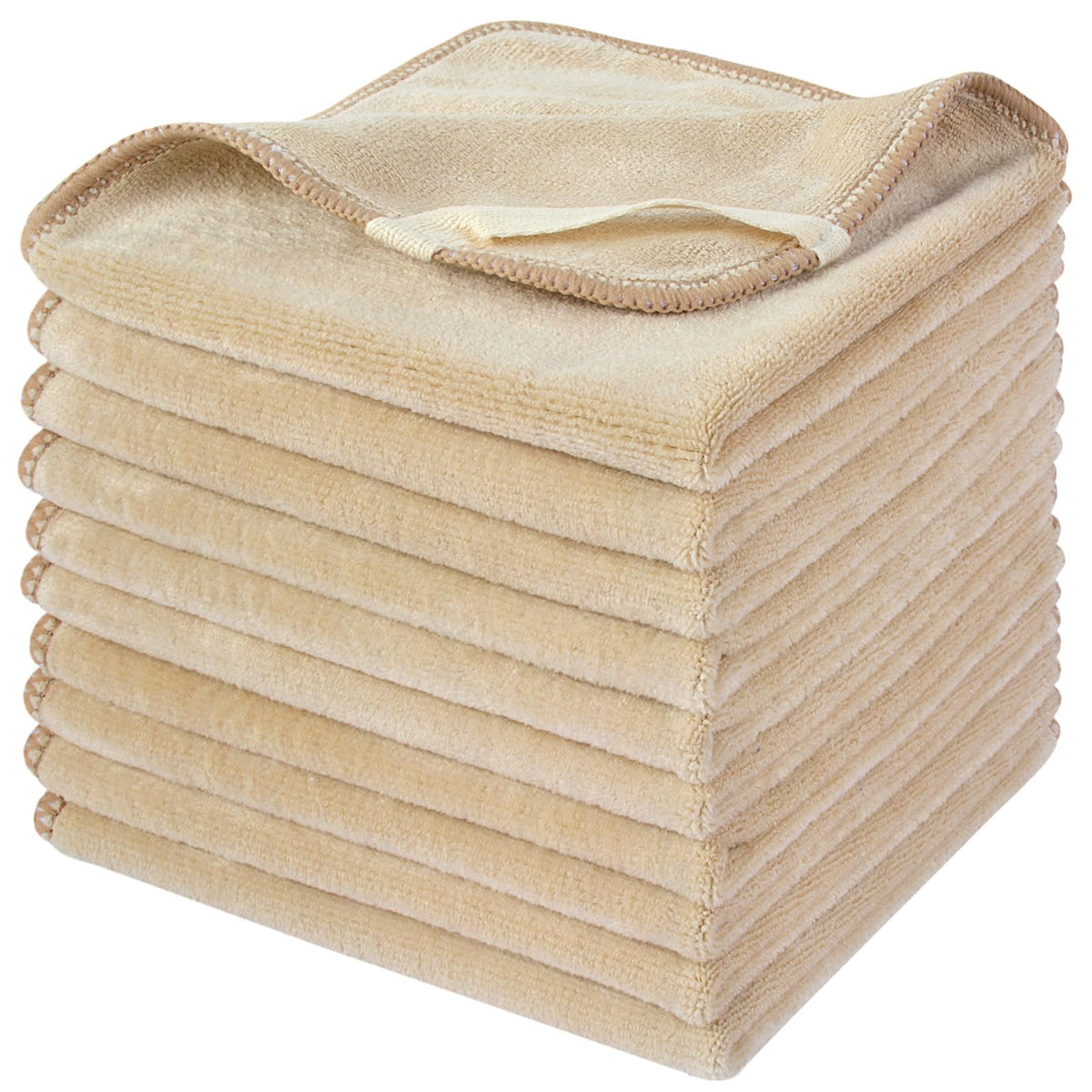 Serviettes en microfibre SINLAND 12x12 pouces couleur crème - paquet de 10