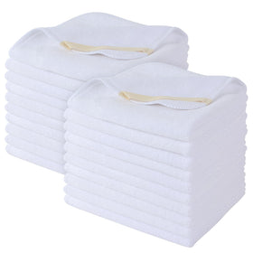 Serviettes en microfibre SINLAND blanches 12x12 pouces, pack de 20