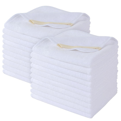 Serviettes en microfibre SINLAND blanches 12x12 pouces, pack de 20