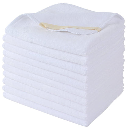 Serviettes en microfibre SINLAND blanches 30x30 cm, paquet de 10