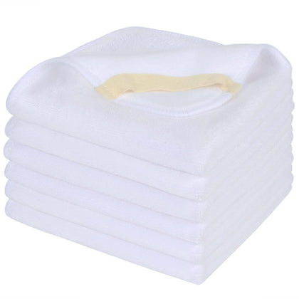 Serviettes en microfibre SINLAND blanches, pack de 6, vue de face