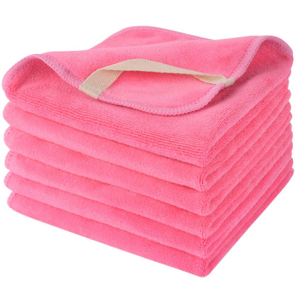 Serviettes en microfibre SINLAND rose foncé, lot de 6, vue de face