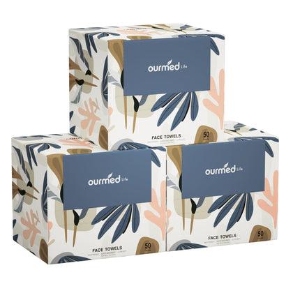 Serviettes en tissu jetables XL ourmed life, vue avant avec dimensions 10x12 pouces