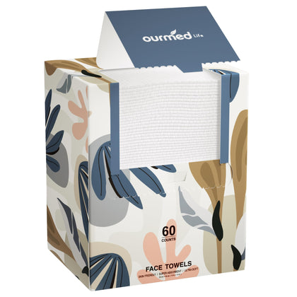 Serviettes faciales jetables ourmed life, paquet de 60 unités