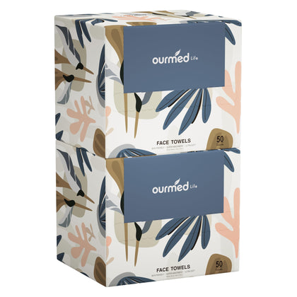Serviettes faciales jetables XL ourmed life paquet de 100 unités