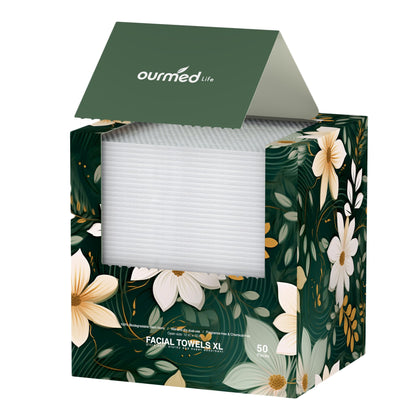Serviettes visage jetables ourmed life en paquet de 50, texture perle