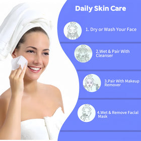 Serviettes visage KeeiZoes en coton pur, usage quotidien