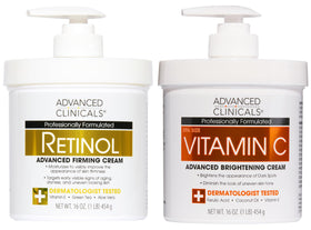 Set Advanced Clinicals comprenant crème corps rétinol et lotion vitamine C