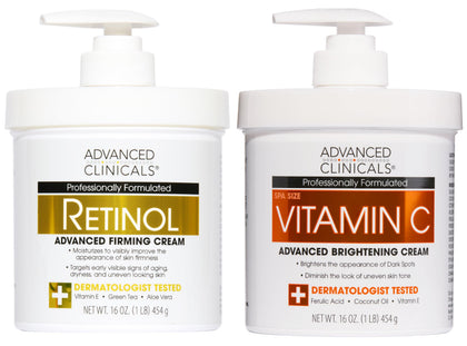 Set Advanced Clinicals comprenant crème corps rétinol et lotion vitamine C