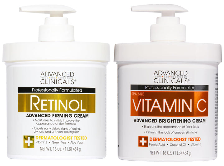 Set Advanced Clinicals comprenant crème corps rétinol et lotion vitamine C