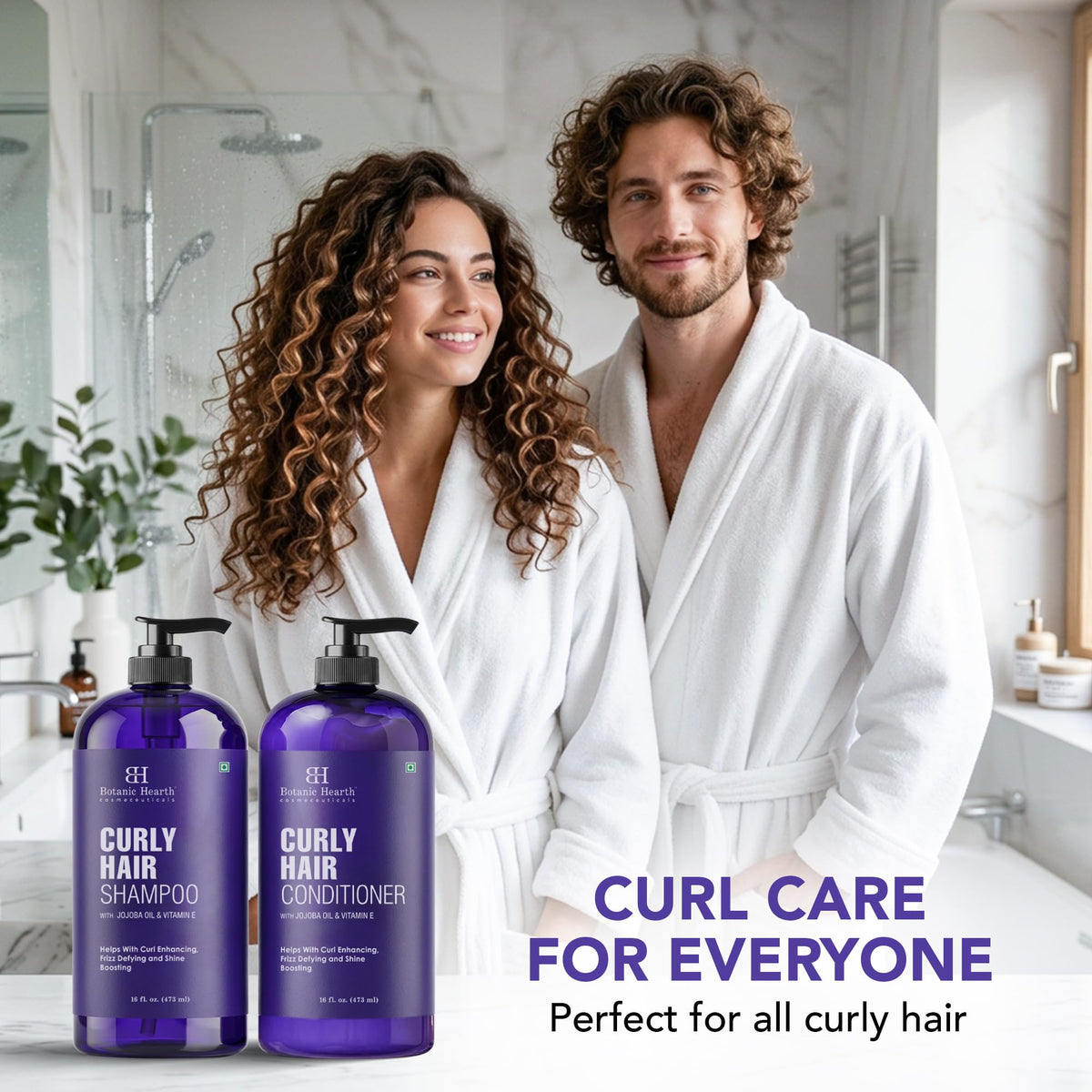 Set Botanic Hearth posé sur une serviette de bain