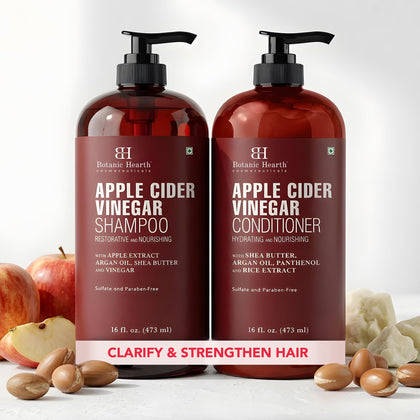 Set Botanic Hearth Shampoo et Après-Shampooing Vinaigre de Cidre de Pomme 16 fl oz