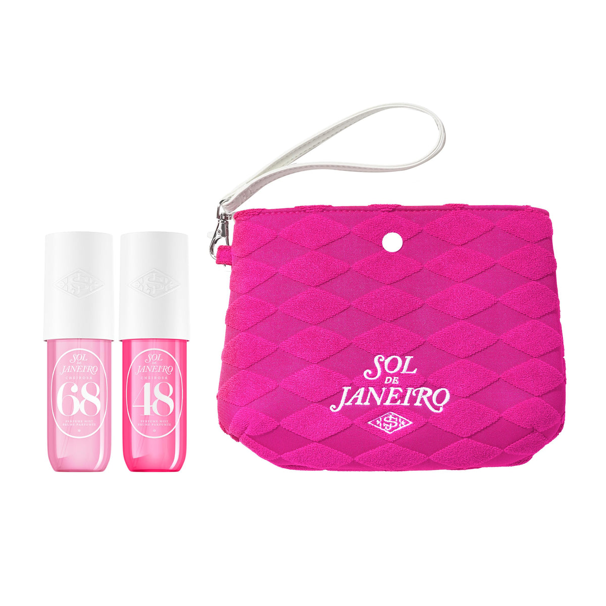 Set cadeau Sol de Janeiro avec deux brumes parfumées et pochette