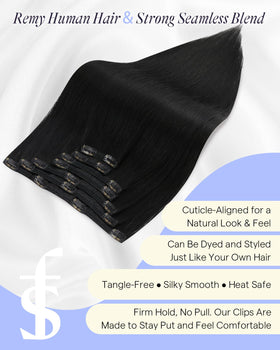 Set complet de 7 pièces d'extensions de cheveux Full Shine