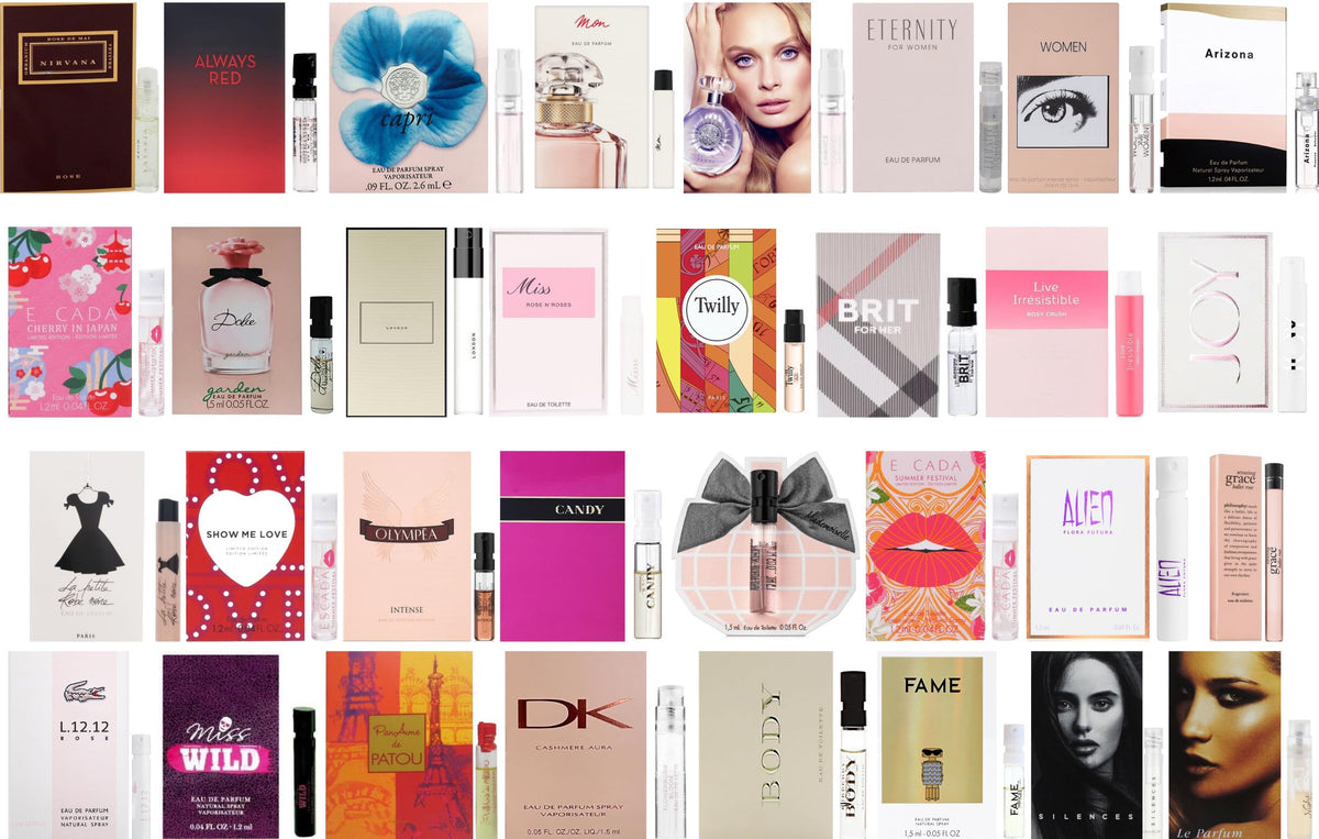 Set d'échantillons de parfum avec 12 flacons variés