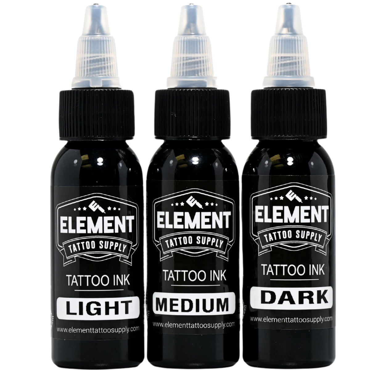 Set d'encre greywash Element Tattoo Supply 3 teintes 1oz