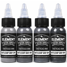 Set d'encres grises Element Tattoo Supply avec quatre bouteilles 1oz